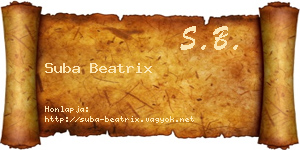 Suba Beatrix névjegykártya